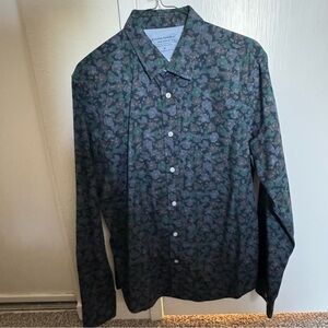 Banana Republic Men's Dark Floral Button-Down Shirt